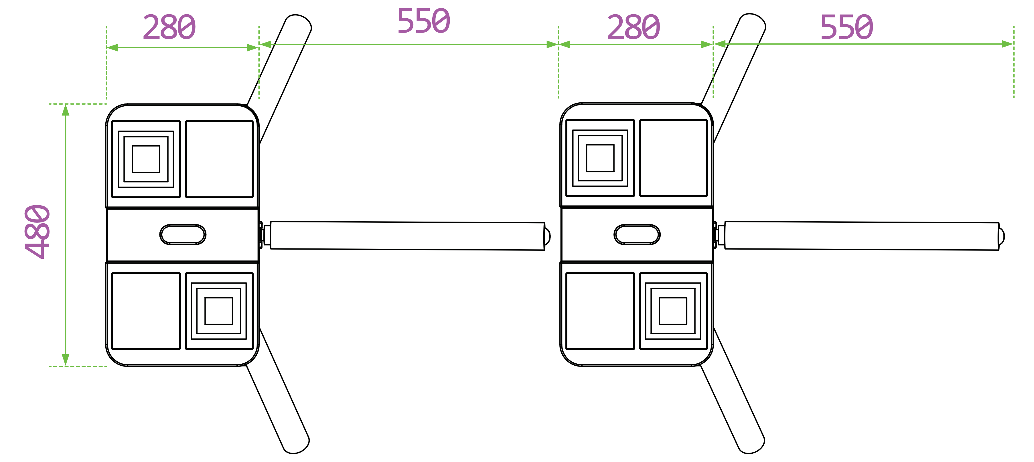 FORCE BRAMKA OBROTOWA TS5000 PRO wymiary_1