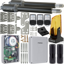 Zestaw do bramy dwuskrzydłowej FORCE SW200 2x2m 400 kg lampa do skrzydłowej