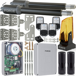 Zestaw do bramy dwuskrzydłowej FORCE SW200 2x2m 400 kg lampa do skrzydłowej