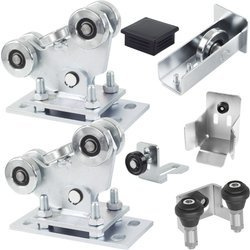 KOMPLET WÓZKÓW 5-ROLKOWYCH DO BRAM Z AKCESORIAMI DO SZYNY 80x80 mm