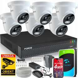 FORCE Zestaw monitoringu 6x Kamera IP 4MPx 2K Aplikacja DYSK 1TB