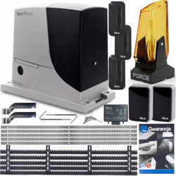 ZESTAW DO BRAM NICE ROBUS 600 3x PILOT MYGO2 LISTWA LAMPA LED