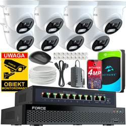 FORCE Zestaw monitoringu 8x Kamera IP 4MPx 2K, DYSK 1TB + SWITCH POE 8CH