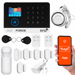 Alarm bezprzewodowy GSM + WiFi z aplikacją TUYA , zestaw Syrena, piloty