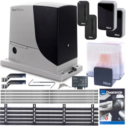 ZESTAW DO BRAM NICE ROBUS 600 2xPILOT, LISTWA, LAMPA ELB